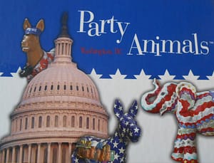 Cleve collaborated with artist Harriet Lesser to produce a mixed-media show at Parrish Gallery in DC called “Under Surveillance” in 2010. He and Jude also collaborated with Harriet on an imaginative DC Public Art Project, “Party Animals.”