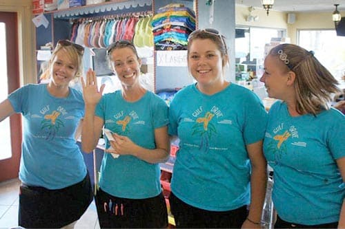 waitresses in gulf drive shirts