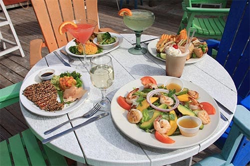 seafood plates on table
