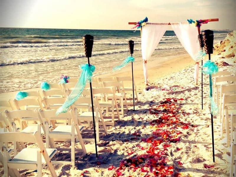 wedding decor by beach