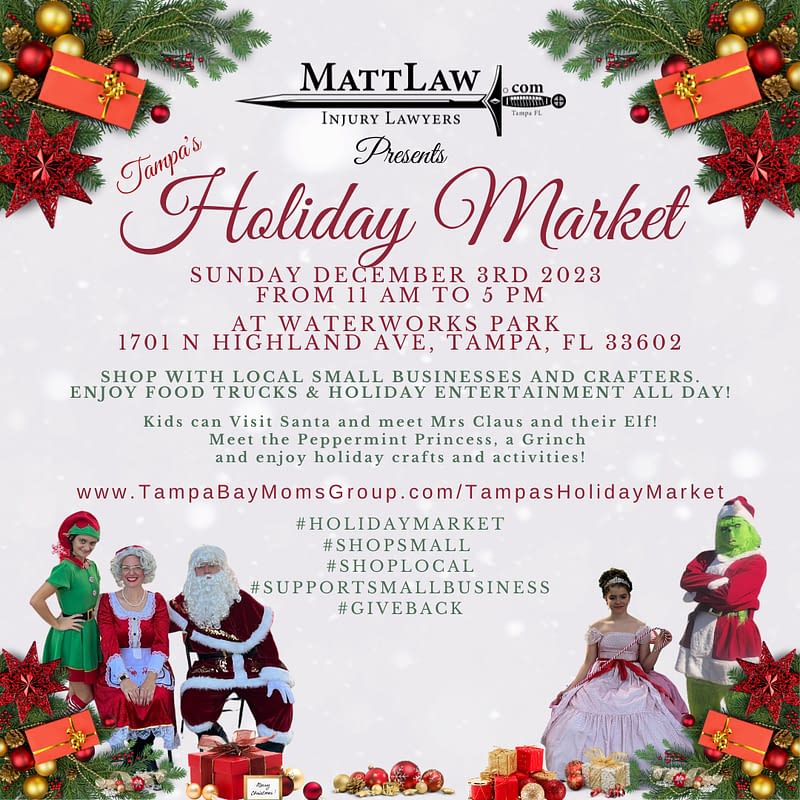 Tampa's Holiday Market. Waterworks Park, Tampa FL, Tampa Bay Mom's Group
